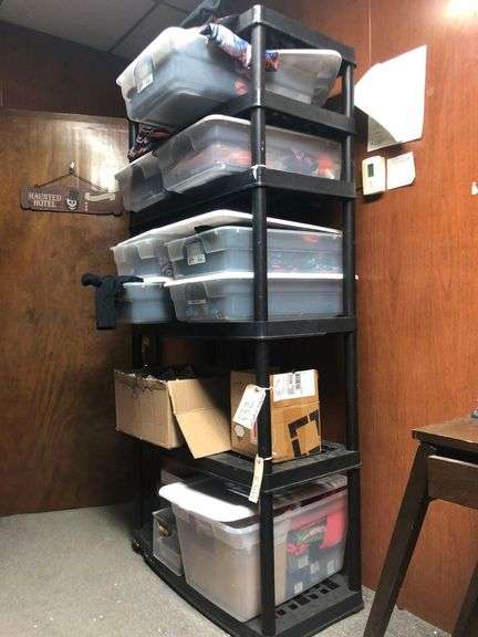 2 6ft Black Storage Shelves (Contents NOT Included)