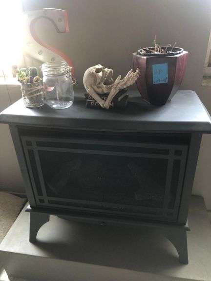 Metal Fireplace, Kenmore Air Conditioner, Various Decor