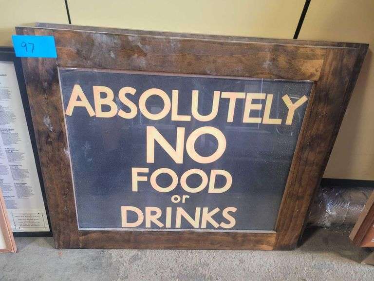 2 Signs Absolutely No Food or Drink Signs 35x30in