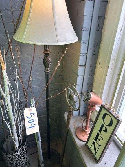 Wooden Light Box 20 X 16 - Wooden Open Sign - Vintage Microphone - Mic Stands - Pole Lamp - Ceramic Vase