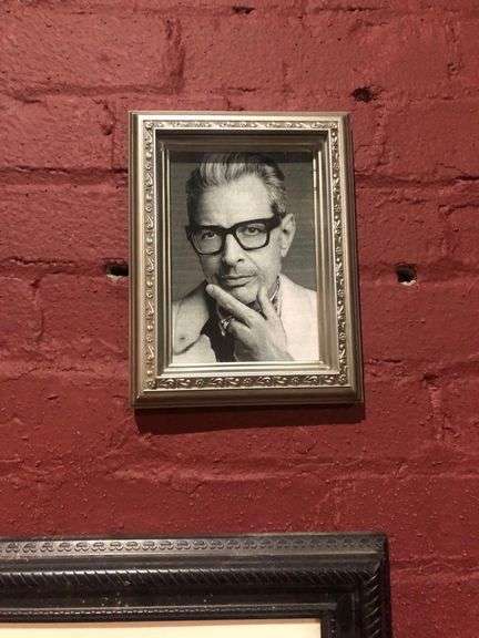 Jeff Goldbloom Image, Andy Warhol Drawing, Fred Rogers and August Wilson Painting, Mario Lemeaux and Hines Paintings, Dan Marino Image, and Gene Kelly Image