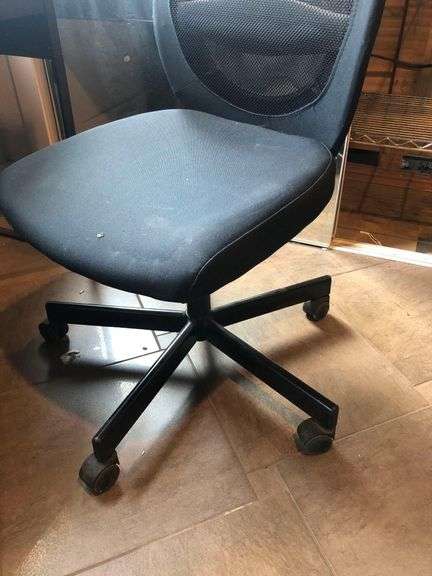 Black Wooden Office Desk with Drawers, Black Office Chair with Wheels
