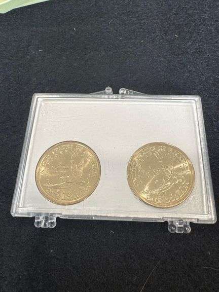 2 Sacagawea Dollars In Plastic Case - 2008P and 2008D