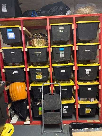 20 Large Boxes and Bags with Props, Decor, Gargoyles, Fear Flaps, Pumpkins, Lighting, Candles