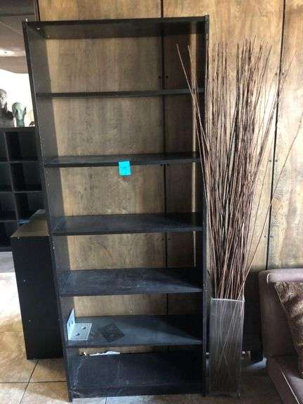 Black Bookshelf 31in x 10in x 80in, Faux Sticks