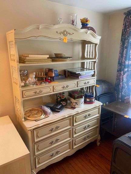 Henry Link French Provincial Dresser With Hutch & Corner Desk with Chair