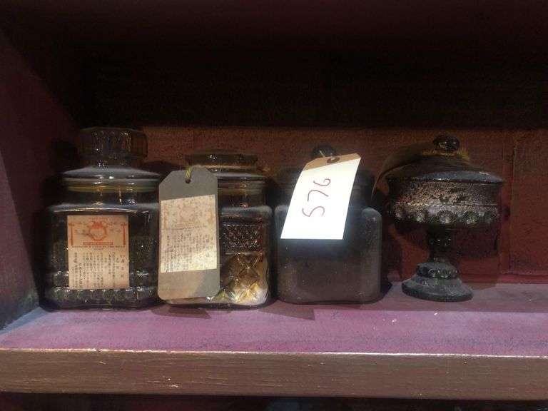 4 Decorative Glass Jars with Sand or Rocks