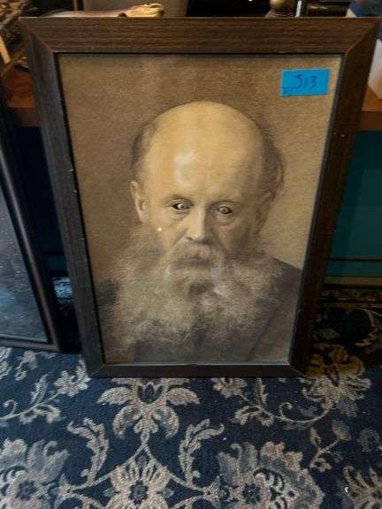 2 - Framed Google Eyed Portraits 28.5 in. W. X 41in. H.