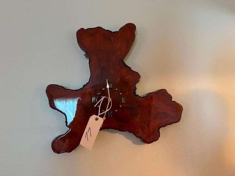 Vintage Burl Wood Wall Clock