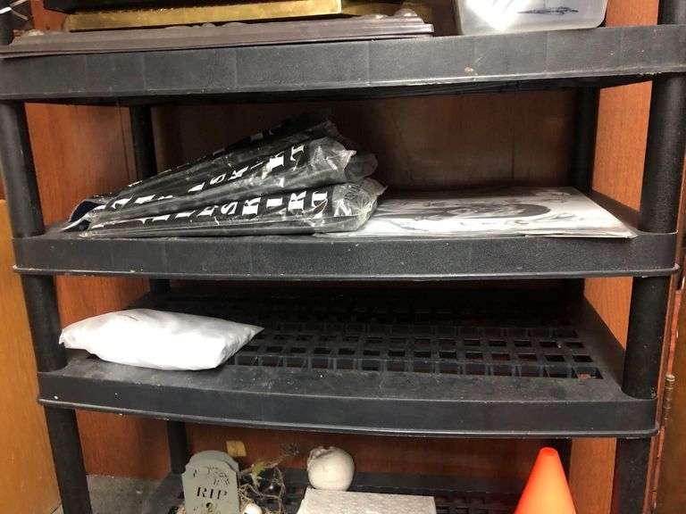 2 6ft Black Storage Shelves (Contents NOT Included)