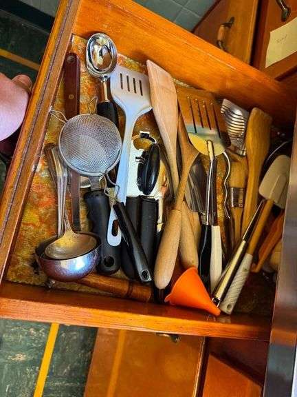 Contents of 2 Bottom Cabinets and Drawers, Pots/Pans, Silverware, Etc.