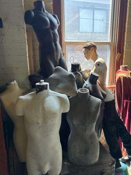 Approx 10 Various Sized Mannequins with Large Box or Heads