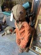 Animated Scarecrow w/ Jumpsuit Prop - Includes Extra Head - 46in Tall