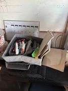Contents On Top Of Desk Includes Dry Erase Board - Markers - Pens - Office Supplies - Straws