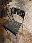 8ft Black Folding Table with 7 Black Chairs (Contents Not Included)