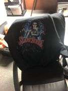 3 Storage Bins of Scare House Hoodies, 1 Bin of Merch Displays