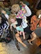 Vintage Wheelchair With Mother & Children Props