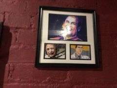Bruno San Martino Drawing, Mark Cuban Painting, Roberto Clemente Drawing, George Romero Drawing, Rich Seeback Image, and Michael Keeton Image