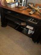Wooden Counter/Display LShaped 8ft. L. X 8ft. L. X 21in. W. X Different Heights- Contents Not Included- Must Bring Proper Tools & Manpower For Removal