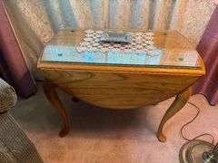 Oak Coffee Table and Drop Leaf Side Table
