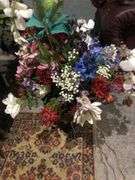 4 Faux Flower Pots, Faux Vine, Faux Plant Pot, and Faux Branch