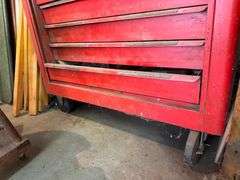 Vintage Snap On Tool Chest and Contents - Screwdrivers, Files, Wrenches, Etc - Includes Smaller Tool Box Sitting On Top
