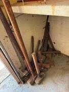 Workbench Contents - Loaded with Hardware - Nuts, Bolts, Screws, Bits, Battery Charger, Including Hand Tools Under Bench - Does Not Include Bench Vise