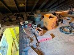 Contents of Garage Second Floor - Florescent Bulbs, Old Motors, some Tools, Etc.