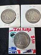 3 Walking Liberty Half Dollars - 1917, 1917d Reverse, 1917s Reverse