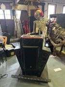 Skeleton DJ Animated Rolling Prop w/ EV 12in Powered Bluetooth Loudspeaker (Model ZLX-12BT) - Approx. 71in Tall