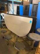 Lot of 3 Circle Folding Tables with 10 Seats - 6 ft Diameter