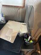 Contents On Top Of Desk Includes Dry Erase Board - Markers - Pens - Office Supplies - Straws