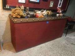 8ft Wooden Bar Table (Contents NOT Included)
