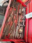Vintage Snap On Tool Chest and Contents - Screwdrivers, Files, Wrenches, Etc - Includes Smaller Tool Box Sitting On Top
