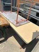 Lot of 3 Tables - 32 in x 34 in x 72 in, 36 in x 72 in x 29.5 in, 29 in x 60 in x 29.5 in