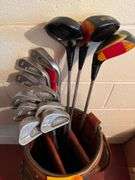 Vintage PING Golf Club Set - Karsten-II Driver, 3 Wood and 4 Wood - Karsten I Black Dot Irons - 2,3,5,6,7,8,9, SW and Wedge