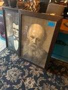 2 - Framed Google Eyed Portraits 28.5 in. W. X 41in. H.