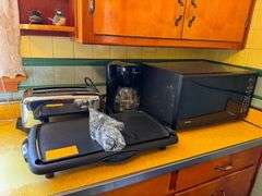 Microwave, Toaster, Coffee Maker and Flat Cooker