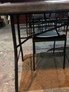 8ft Black Folding Table with 7 Black Chairs (Contents Not Included)