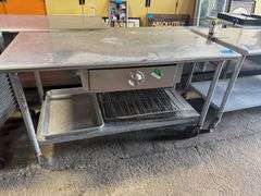 Stainless Steel Rolling Work Table with Single Drawer