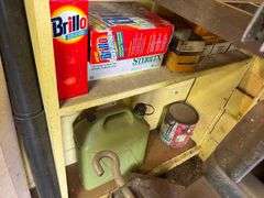 Contents of Corner Shelf - including Product, Oil, Halogen Headlamps, Spray Paint - Automotive