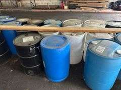 2 White Plastic 55 Gal. Drums