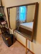 Queen Bed including Headboard/Footboard, Rails, and Matching Mirror