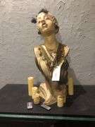 Lady Bust with Necklace Jewelry and Connected Candles
