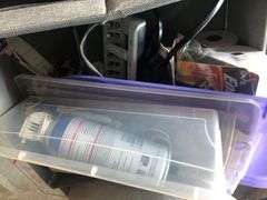 Many Clipboards and Binders, Batteries, Battery Charger, USA Stamps