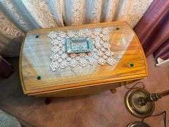 Oak Coffee Table and Drop Leaf Side Table