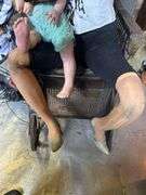 Vintage Wheelchair With Mother & Children Props