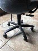 2 Blue Office Chairs with Wheels and Adjustable Height