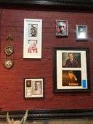 Jeff Goldbloom Image, Andy Warhol Drawing, Fred Rogers and August Wilson Painting, Mario Lemeaux and Hines Paintings, Dan Marino Image, and Gene Kelly Image
