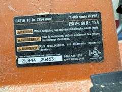 RIDGID 10in Portable Table Saw - Model R4510 - Serial No. Z94420453 - 120V